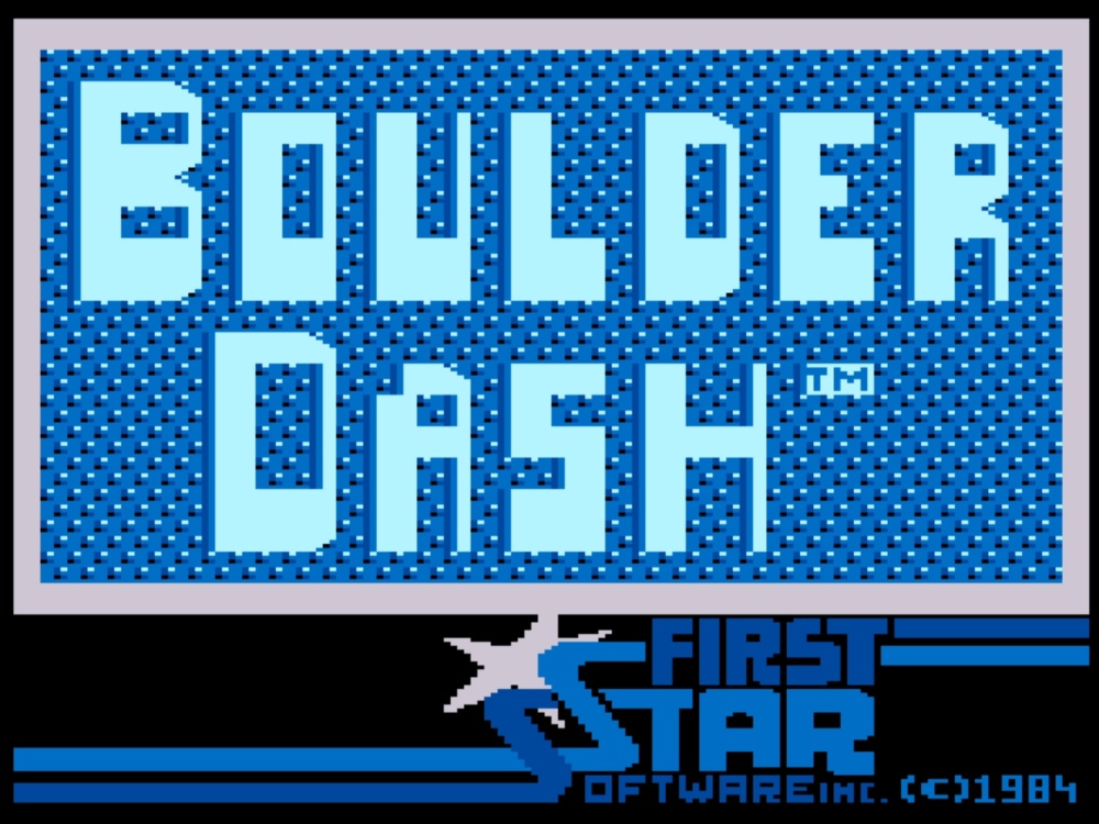 Title Screen of Boulder Dash for Atari 8 Bit